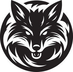 Fox animal Silhouette isolated on white background Minimalist fox vector illustration
