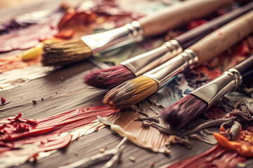 Blurred Motion of Paintbrushes in Artistic Environment