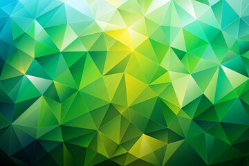 Fototapeta premium Geometric Abstract Pattern in Green Tones with a 3D Effect and Triangle Shapes