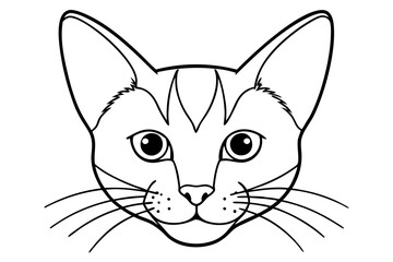 Line art of Cat head vector design 
