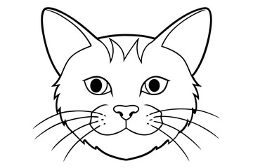 Line art of Cat head vector design 
