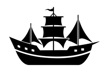Silhouette of a ship vector illustration 
