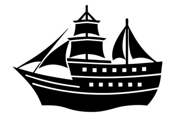 Silhouette of a ship vector illustration 
