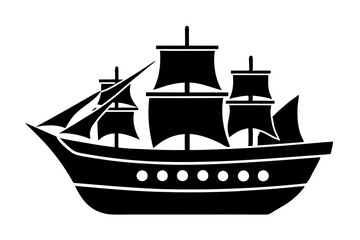 Silhouette of a ship vector illustration 
