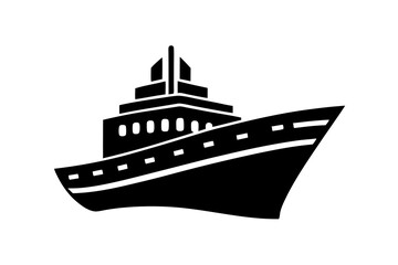 Obraz premium Silhouette of a ship vector illustration 