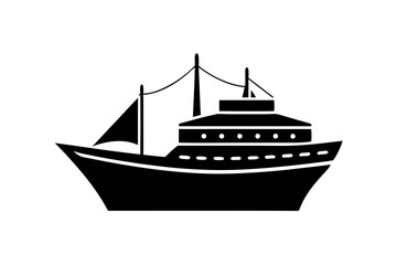 Silhouette of a ship vector illustration 
