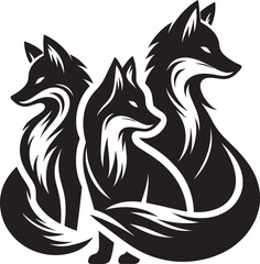 Fox animal Silhouette isolated on white background Minimalist fox vector illustration