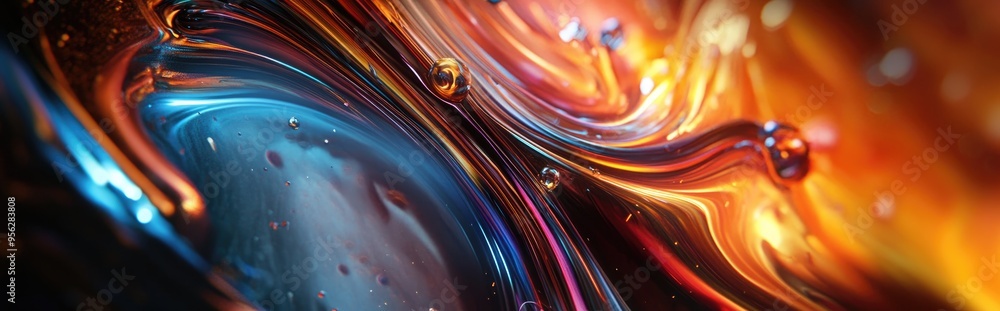 Aufkleber 3d rendering of abstract lines with an artistic oil paint background