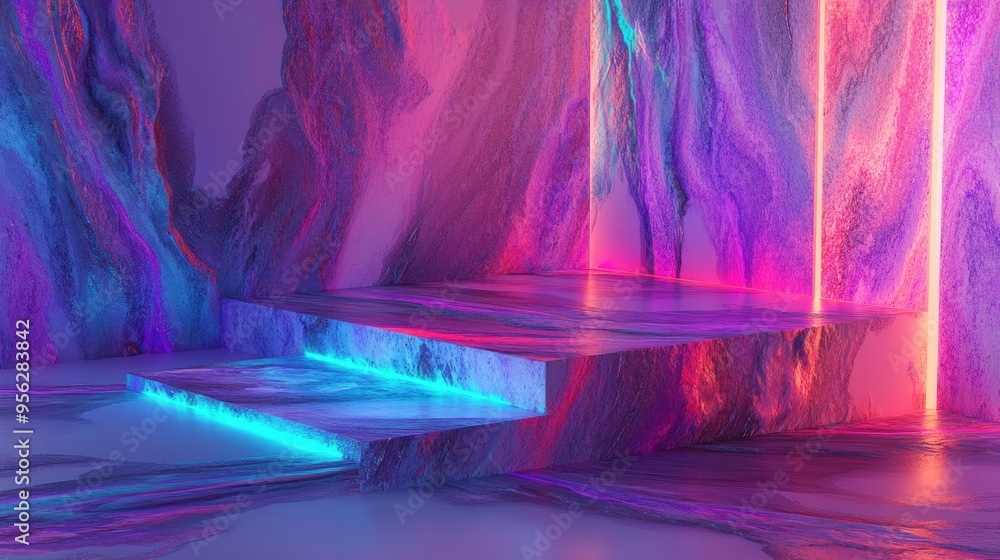 Poster 3d rendering of a marble slab scan print
