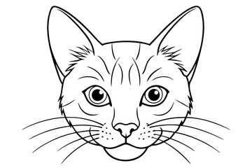 Line art of Cat head vector design 