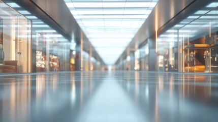 3D rendering of an abstract blurred shopping and exhibition mall for background use