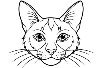 Line art of Cat head vector design 