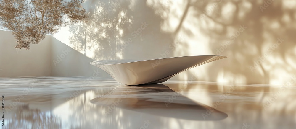 Poster 3d rendering of a contemporary table design