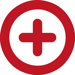 Obraz premium Round Plus icon logo design