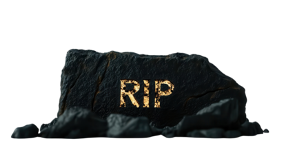 Stone with RIP Inscription symbolizing rest in peace