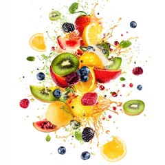 Fresh Fruit Splash with Juice and Berries