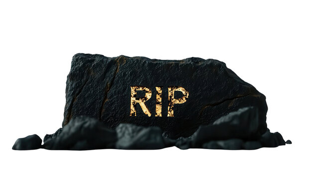 Stone with RIP Inscription symbolizing rest in peace