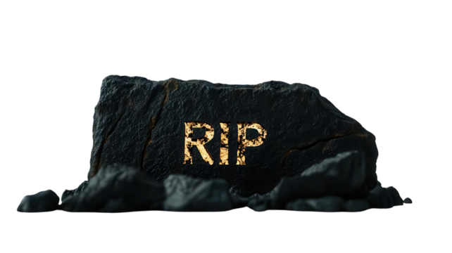 Stone with RIP Inscription symbolizing rest in peace