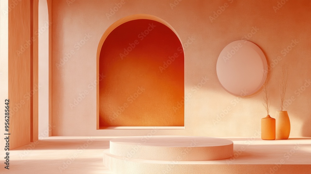 Poster 3d rendering of a creative background element in an interior setting