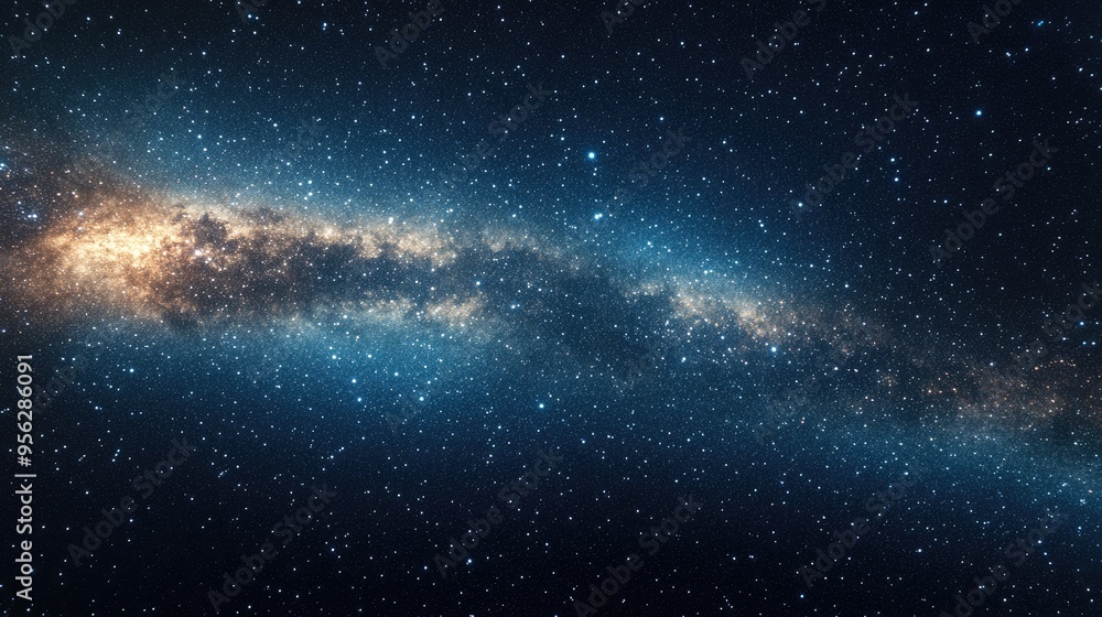 Aufkleber night sky and milky way depicted in a 3d cartoon rendering showcasing a beautiful starry outer space