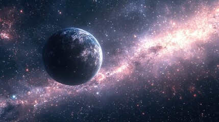 Obraz premium Stars of a planet and galaxy in a free space depicted in a 3D cartoon rendering