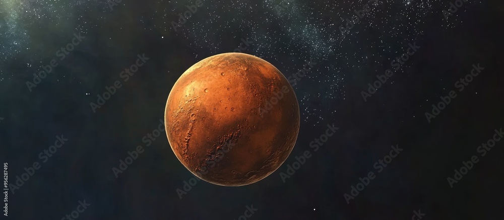 Aufkleber planet mars in a 3d cartoon rendering cosmos art solar system
