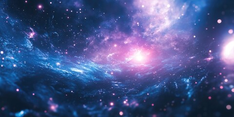 Fototapeta premium Stars of a planet and galaxy in free space depicted in 3D cartoon rendering