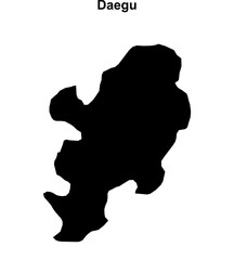 Daegu province blank outline map