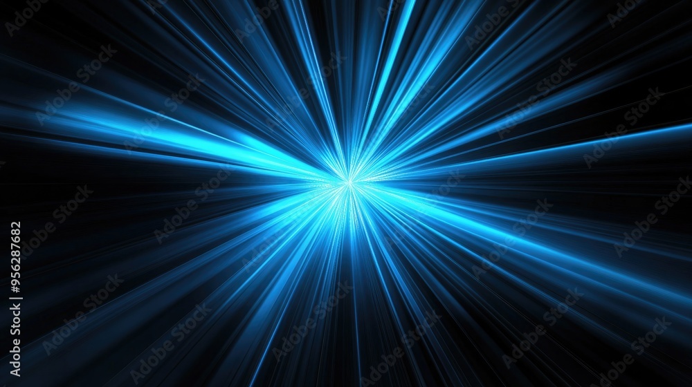 Aufkleber blue fantasy rays in a 3d cartoon rendering on a black background