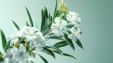 Queen of Siam oleander Wrightia sirikitiae with white blooming flowers