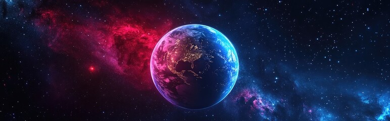 Cartoon 3D rendering of an abstract collage featuring the Earth in outer space Blue marble wallpaper Our home