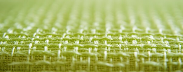 Close-up of green textured fabric with detailed weave