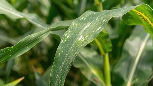 Peronosclerospora sorghi corn disease White cottony growth with chlorotic streaks is seen mostly on the lower surface of the leaf
