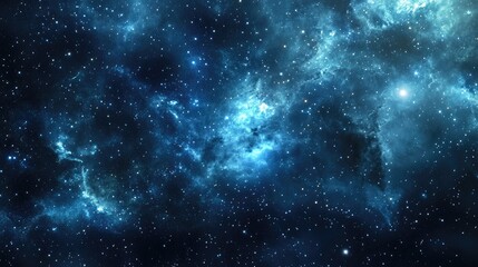 Obraz premium Illustration of a deep space star field with a universe filled with gas and distant stars in a 3D cartoon rendering