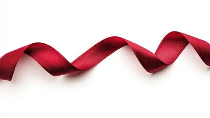 Isolated red ribbon with clipping path