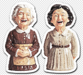 
Two old friends their enchanting laughter echoes through time, captured in intricate design and vintage elegance, a black and white masterpiece of handmade art, perfect for home decor, collectibles
