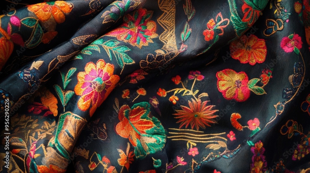 Poster digital dupatta design featuring intricate patterns and vibrant colors