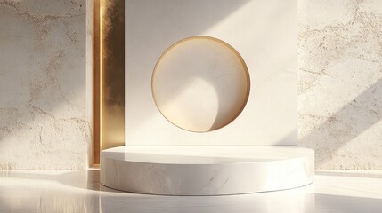 Sleek geometric podium for showcasing luxury products