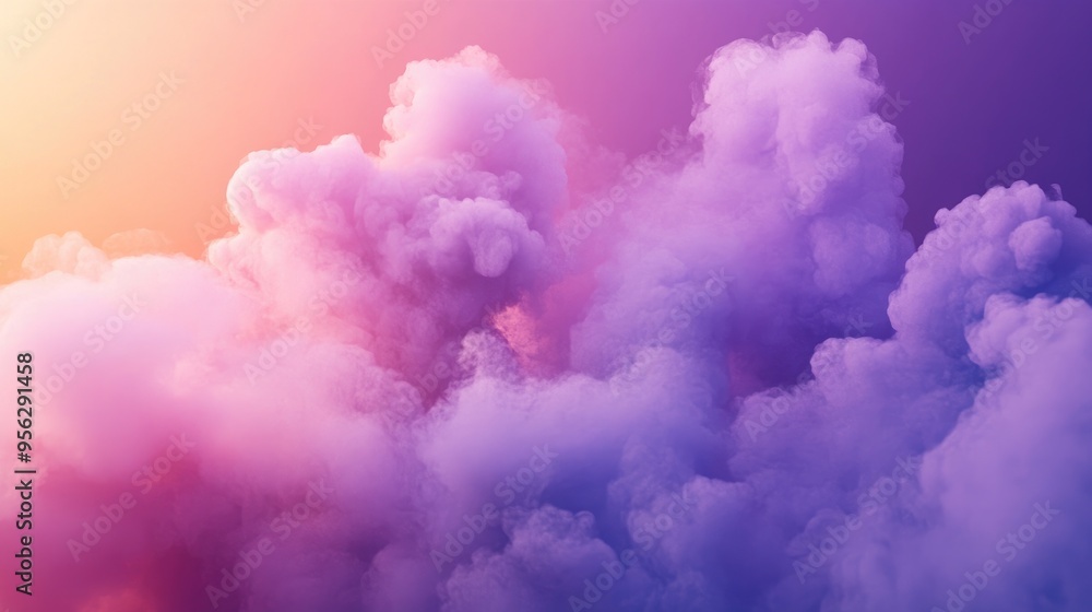 Poster minimalist background featuring smoke and clouds created through 3d illustration and rendering