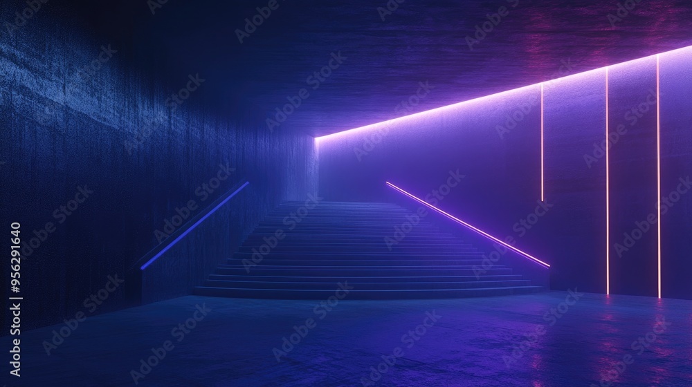 Poster virtual light architecture featuring an led panel design digitally created imagery