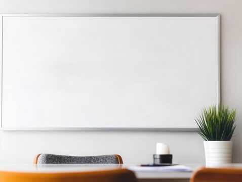 Business plan flowchart on a whiteboard in a conference room, collaborative planning session