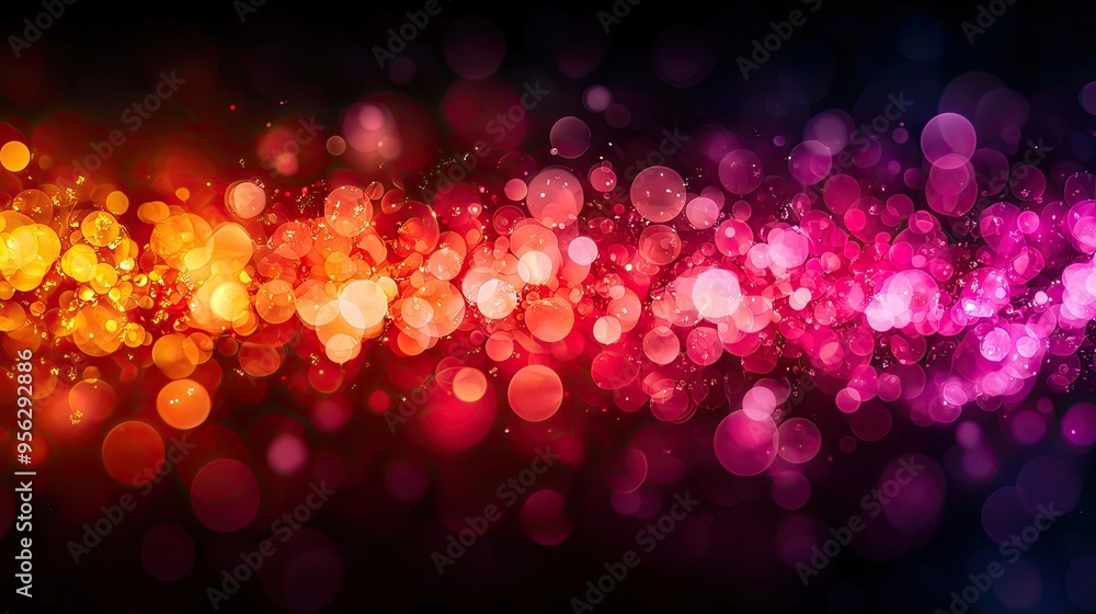 Poster colorful bokeh lights create a vibrant and dynamic backdrop, perfect for modern designs and artistic