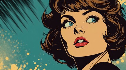 Retro comic book style illustration featuring an inquisitive woman