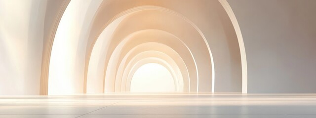 Obraz premium Abstract architectural background featuring an arched interior rendered in 3D