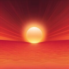 Fototapeta premium Digital sun background with a glowing orange and red gradient