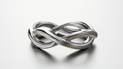 Fototapeta premium Illustration of a ladies' silver ring on a white background. 