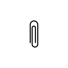 Paper clip black and white flat vector icon design. Paper clip glyph and symbol design