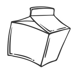 Carton box for juice or milk line icon.