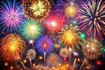 Fototapeta premium Abstract Light Trails from Fireworks in the Night Sky