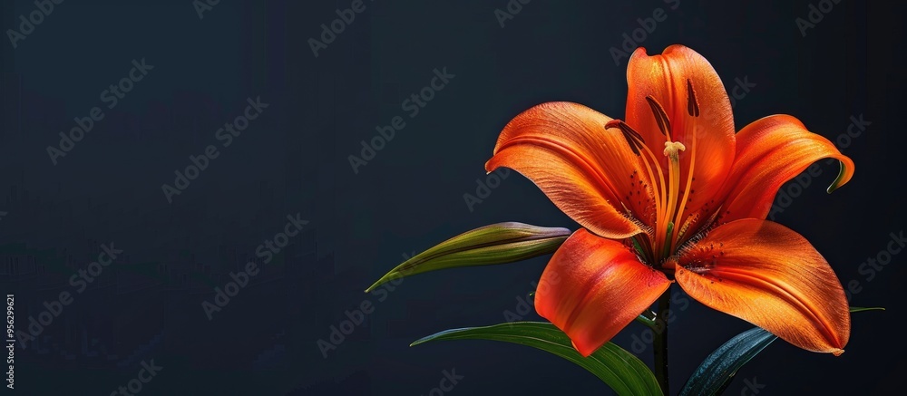 Aufkleber Lilium orange a stunning garden flower with vibrant petals perfect for adding color to any landscape with its captivating beauty and alluring charm copy space image